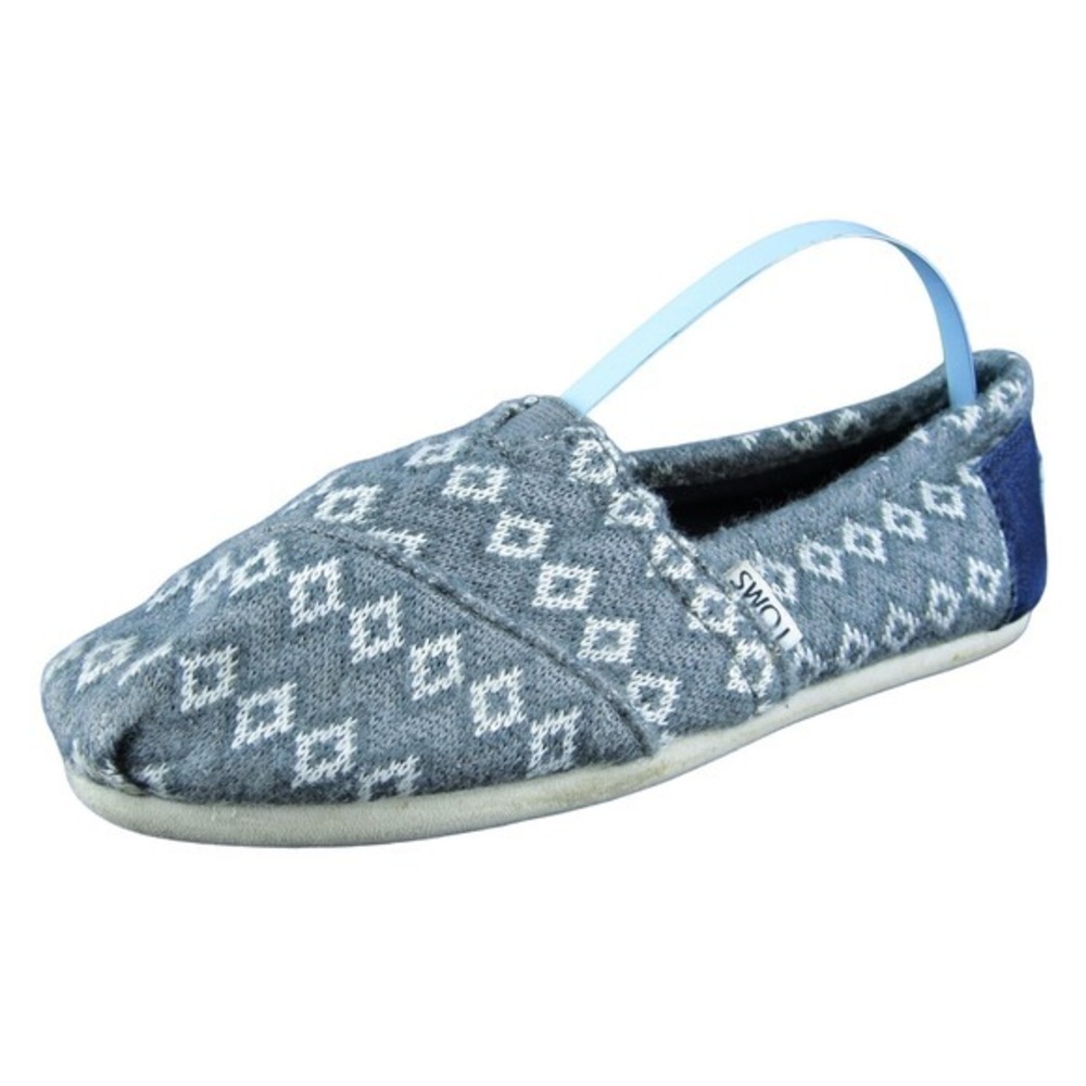 TOMS Women Flat Shoes Gray Fabric‎ Slip On Size 6 Medium